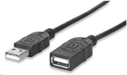 Obrázek MANHATTAN Kabel USB 2.0 A-A prodlužovací 3m (černý)