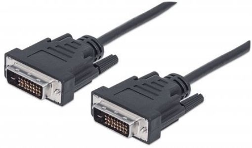 Obrázek MANHATTAN kabel DVI-D Dual Link Male to DVI-D Dual Link Male, Black, 1.8 m