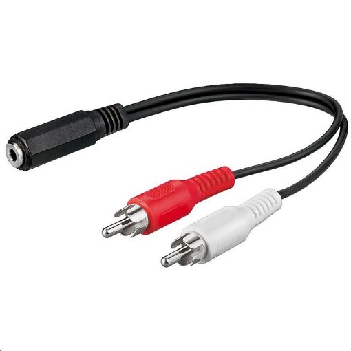 Obrázek PremiumCord Kabel Jack 3,5mm-2xCINCH F/M 20cm