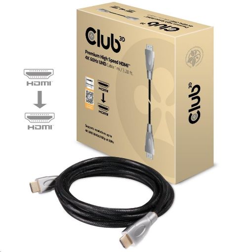 Obrázek Club3D Kabel HDMI 2.0 Premium High Speed 4K60Hz UHD, 1m