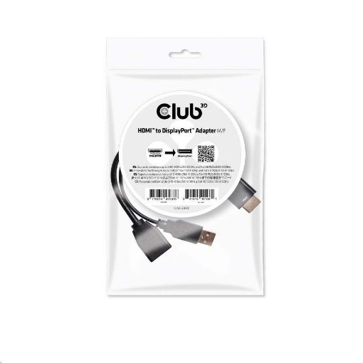 Obrázek Club3D Adaptér HDMI 1.4 na DisplayPort 1.1 (M/F), USB napájení, 18cm