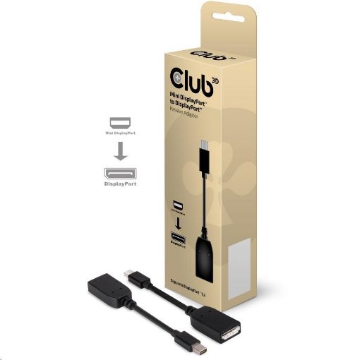 Obrázek Club-3D MINI DISPLAY PORT 1.2a MALE TO DISPLAYPORT 1.2a FEMALE  PASSIVE ADAPTER
