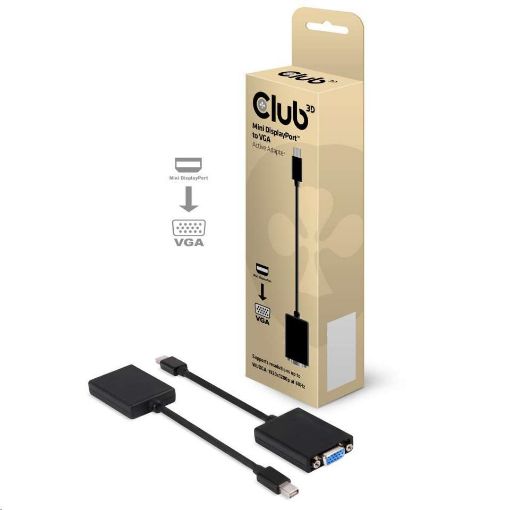 Obrázek Club3D Adaptér aktivní mini DisplayPort 1.1 na VGA (M/F), 18cm