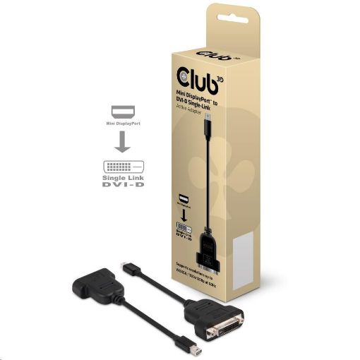 Obrázek Club3D Adaptér aktivní mini DisplayPort 1.1 na DVI-D Single Link (M/F), 17cm
