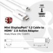 Obrázek Club3D Adaptér aktivní mini DisplayPort 1.2 na HDMI 2.0 UHD 4K60Hz (M/M), 3m