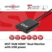 Obrázek Club3D Video hub MST (Multi Stream Transport) DisplayPort na 2x HDMI, USB napájení