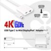 Obrázek Club3D Adaptér USB 3.1 typ C na Mini DisplayPort 1.2 4K60Hz UHD/USB typ C (M/F), 18cm + PD 60W