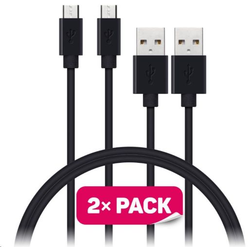 Obrázek CONNECT IT Wirez Micro USB - USB, černý, 1 m (2 ks v balení)