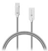 Obrázek CONNECT IT Wirez Steel Knight USB-C (Type C) - USB-A, metallic silver, 1 m