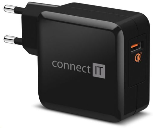 Obrázek CONNECT IT QUICK CHARGE 3.0 nabíjecí adaptér 1x USB (3A), QC 3.0, černý