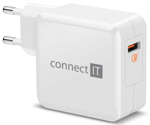 Obrázek CONNECT IT QUICK CHARGE 3.0 nabíjecí adaptér 1x USB (3A), QC 3.0, bílý