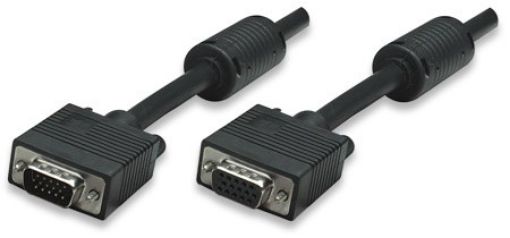 Obrázek MANHATTAN kabel SVGA prodlužovací , HD15 Male / HD15 Female, 1.8m, Black