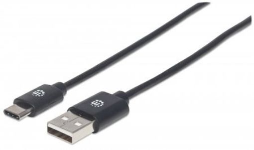 Obrázek MANHATTAN kabel Hi-Speed USB-C, C Male / A Male, 0,5m, černý