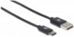 Obrázek MANHATTAN kabel Hi-Speed USB-C, C Male / A Male, 0,5m, černý