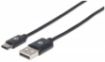 Obrázek MANHATTAN kabel Hi-Speed USB-C, C Male / A Male, 3m, černý