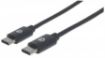 Obrázek MANHATTAN kabel Hi-Speed USB-C, Type-C Male to Type-C Male, 0,5m, černý