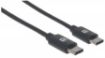 Obrázek MANHATTAN kabel Hi-Speed USB-C, Type-C Male to Type-C Male, 0,5m, černý