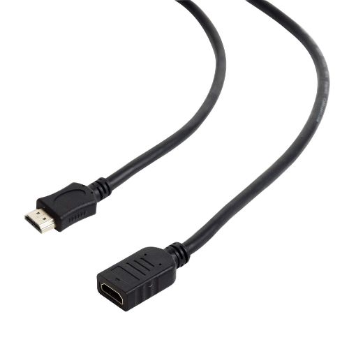 Obrázek GEMBIRD Kabel CABLEXPERT HDMI-HDMI 3m, 1.4, M/F stíněný, zlacené kontakty, prodlužovací, černý