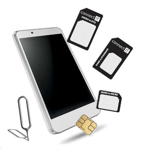 Obrázek CONNECT IT Nano a micro SIM adaptér, černý