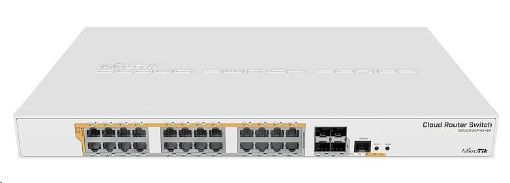 Obrázek MikroTik Cloud Router Switch CRS328-24P-4S+RM, 800MHz CPU,512MB RAM, 24xLAN, 4xSFP+ slot, vč. L5