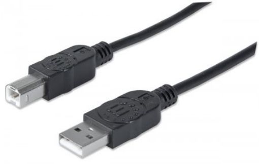 Obrázek MANHATTAN Kabel USB 2.0 A-B propojovací 1,8m, černý