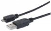 Obrázek MANHATTAN Kabel propojovací USB 2.0  A Male / Micro-B Male, 0.5 m, černý