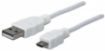 Obrázek MANHATTAN Kabel propojovací USB 2.0  A Male / Micro-B Male, 1 m, bílý