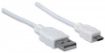 Obrázek MANHATTAN Kabel propojovací USB 2.0  A Male / Micro-B Male, 1 m, bílý