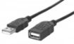 Obrázek MANHATTAN Kabel USB 2.0 prodlužovací  A Male / A Female 1,8m černý