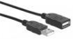 Obrázek MANHATTAN Kabel USB 2.0 prodlužovací  A Male / A Female 1,8m černý