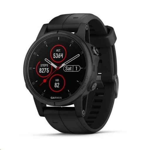 Obrázek Garmin GPS sportovní hodinky fenix5S Plus Sapphire Black, černý řemínek