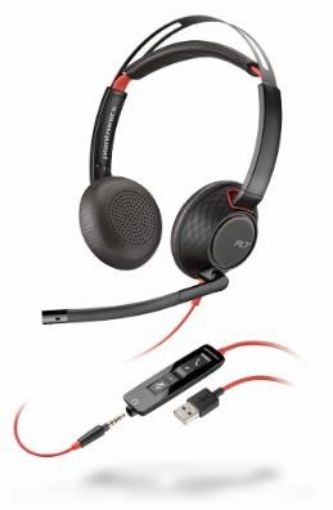 Obrázek PLANTRONICS náhlavní souprava BLACKWIRE C5220, 3,5 mm jack, USB, stereo