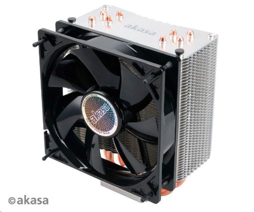 Obrázek AKASA chladič CPU NERO 3 pro patice LGA 775,115x, 1366, 2011, Socket AMx, FMx, měděné jádro, 120mm PWM ventilátor