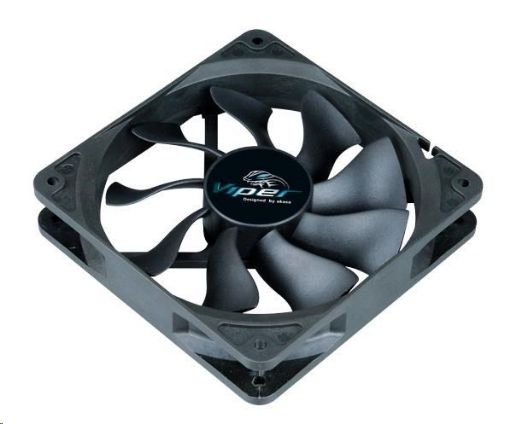 Obrázek AKASA ventilátor Viper, Black Fan 12cm, 120x120x25mm, HDB, 4 pin PWM