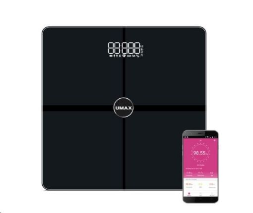 Obrázek UMAX váha Smart Scale US30HRC chytrá osobní váha - bluetooth, maximální zátěž 180kg