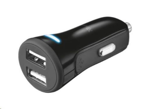 Obrázek TRUST nabíječka do auta 20W FAST DUAL CAR CHARGER FOR PHONES AND TABLETS, black
