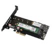 Obrázek AXAGON PCEM2-D, PCIe x4 - M.2 NVMe M-key + SATA B-key slot adaptér, vč. LP