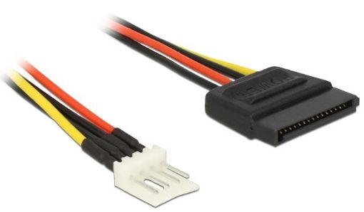 Obrázek Delock napájecí kabel SATA 15 pin samec > 4 pin floppy samec 24 cm