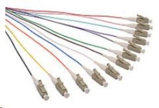 Obrázek Solarix Pigtail 50/125 LCupc MM OM3 1,5m, balení 12ks - barvy SXPI-LC-UPC-OM3-1,5M-12PCK