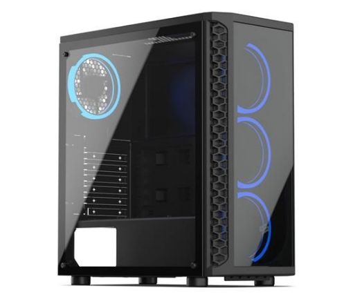 Obrázek SilentiumPC skříň MidT Signum SG1X TG RGB / 2x USB 3.0/ 4x 120mm fan/ čelo a bok z tvrzeného skla/ RGB podsvícení/ černá