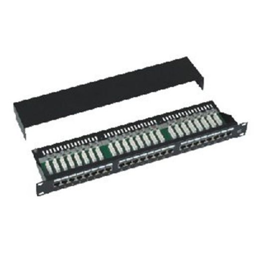 Obrázek DATACOM Patch panel Cat5e 24p.1U,STP,19",černý,vyvázání