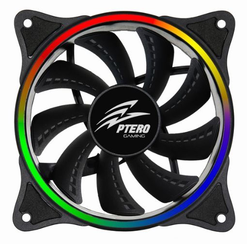 Obrázek EVOLVEO Ptero FR1, Rainbow, PWM, 6pin, 5V  RGB ventilátor 120mm