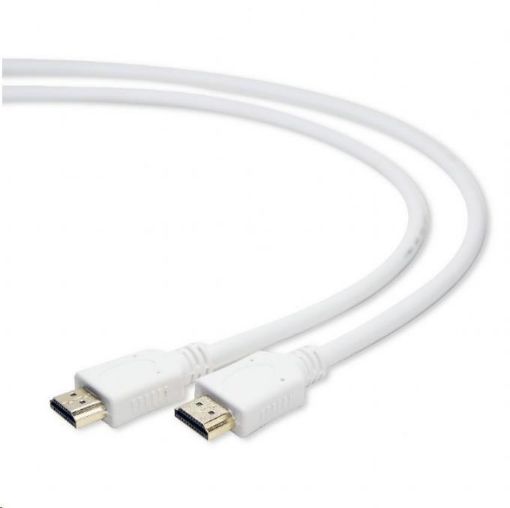 Obrázek GEMBIRD Kabel CABLEXPERT HDMI-HDMI 1m, 1.4, M/M stíněný, zlacené kontakty, bílý