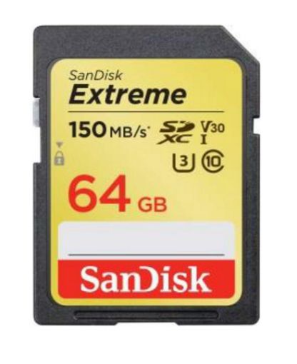 Obrázek SanDisk Extreme SDXC 64GB 150MB/s V30 UHS-I U3