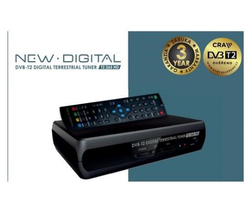 Obrázek NEW DIGITAL Set-top-box T2 265 HD, DVB-T2, HDMI, SCART, USB, CRA certifikace