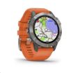 Obrázek Garmin GPS sportovní hodinky fenix6S PRO Sapphire, Titanium - Orange Band (MAP/Music)