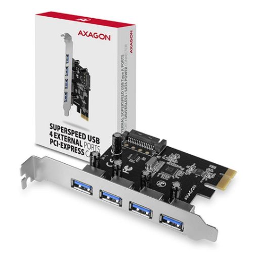 Obrázek AXAGON PCEU-430VL, PCIe řadič, 4x USB 3.2 Gen 1 port, UASP