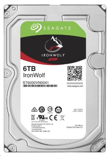 Obrázek SEAGATE HDD IRONWOLF (NAS) , 6TB, 3.5”, SATAIII, 256MB cache, 5.400RPM 