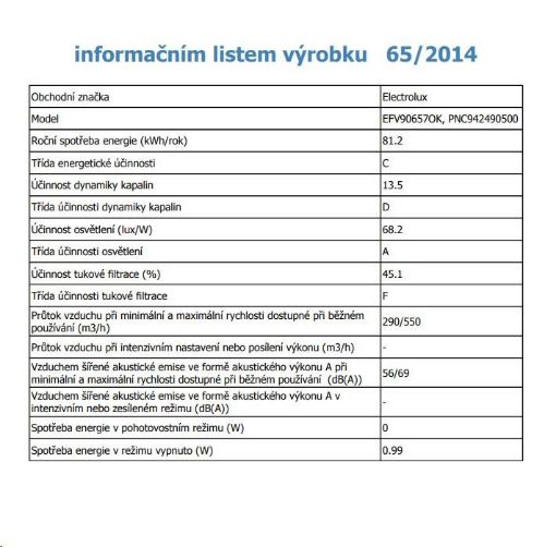 Obrázek ELECTROLUX EFV90657OK DIGESTOŘ KOMÍNOVÁ