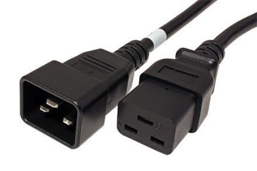 Obrázek Kabel síťový prodlužovací 16A, IEC320 C20 - C19, 5m, černý